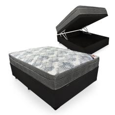 Cama Box Com Baú Casal + Colchão De Molas Ensacadas - Ortobom - ISO SuperPocket 138x188x67cm