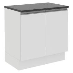 Balcão Acordes Glamy 100% MDF 80cm 2 Portas Branco Madesa