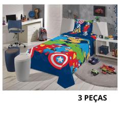 Jogo De Cama Avengers (3 Peças) Os Vingadores Lepper