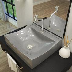 Kit Cuba Q440 com Torneira Pratika 1060 Metal e Válvula Click 1 Pol. Sifão Cromado e Flexível Compace Cinza