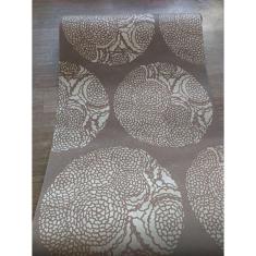 Papel De Parede Importado Marrom Com Circulos