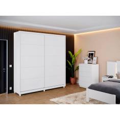 Guarda Roupa Casal 2 Portas 4 Gavetas Vilage Móveis Fazzio Branco