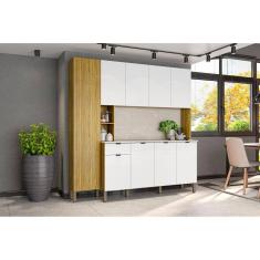 Armário para Cozinha 9 Portas 1 Gaveta Pulse Freijó/Artico/CP-Riscatto Freijó