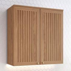 Armário Aéreo Cozinha 80 Cm Requinte 2 Portas Ripado Nature - Henn