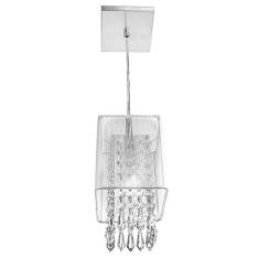 Pendente De Cupula Quadrado Clearfio Cristal Acrílico Branco - MARRYLU