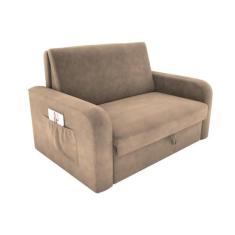 Sofá Cama com Baú 2 Lugares Daiane Bege Matrix