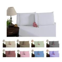 Jogo de Lençol Casal com Elástico Ponto Palito 100% Algodão 200 Fios B