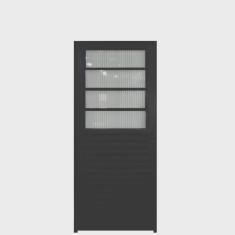 Porta de Alumínio com Basculante 210x80cm Lado Esquerdo Hale Esquadrias