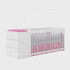 Berço Cômoda Gutti Branco Brilho Móveis Estrela