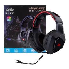 Headset gamer Knup KP-488 preto e azul - Lenox