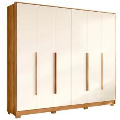 Guarda Roupa Casal 6 Portas Fascínio Com Pés e 6 Gavetas internas com 