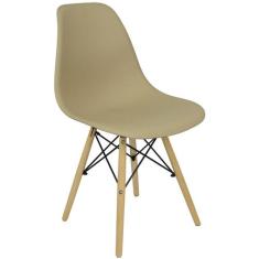 Cadeira Charles Eames Eiffel Wood Design Bege - Magazine Roma