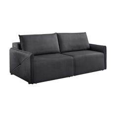 Sofá 4 Lugares Retrátil Urban com USB Linho Grafite 260 cm