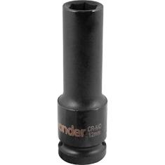 Soquete Sextavado de Impacto Longo Encaixe 1/2" 12mm Aço Cromo - Vonder