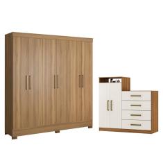 Conjunto Quarto Guarda Roupa Comoda Ferrara