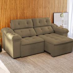 Sofá 260 cm Retrátil e Reclinável Sierra  Cinza