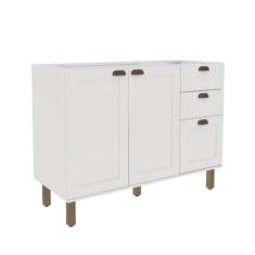 Balcão Cozinha Modulada 120cm C/ 2 Portas e 3 Gavetas MDF - GenialFlex