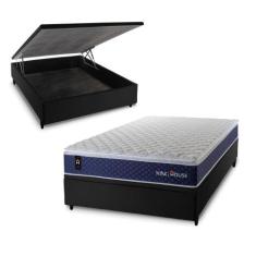 Conjunto Box Baú Lagras Azul 138x188x73 c/ Molas Ensacadas - King Hous