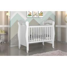 Berço Mini Cama PIMP 3 em 1 Com Suporte Para Véu e Rodízios Cor Branco
