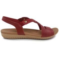 Sandalia usaflex rasteira ref r1804, 35, Vinho