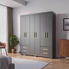 Guarda Roupa Casal 6 Portas 4 Gavetas Primacy