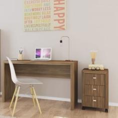 Conjunto Home Office com Escrivaninha e Gaveteiro 3 Gavetas Espresso Móveis