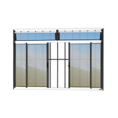 Janela Plus 4 Folhas Com Bandeira E Grade Vidro Reflex 120cm X 150cm Brimak Mix Preto