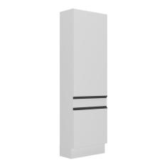 Paneleiro 2 Portas 62cm Com Rodapé Veneza Multimóveis V2121 Branco/preto Branco/preto