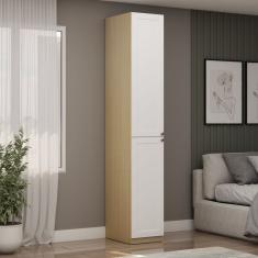 Guarda Roupa Modulado 2 Portas Provençais Com Prateleiras 100% Mdf Infinity Savana/branco