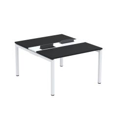 Mesa Plataforma Dupla Com Pé De Aço Para Coworking 110x140-2p Pdc11-14-2p Preto-branco