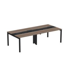 Mesa De Plataforma Dupla Para 4 Pessoas Corporativa 130x120-4p Pdc13-12-4p Walnut-preto