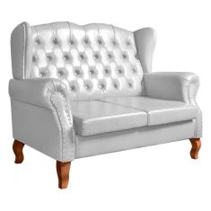 Sofá Imperador Namoradeira Chesterfield Capitonê Couríssimo Branco