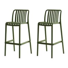 Kit 2 Banquetas área Externa Gávea Floripa Rivatti Em Polipropileno Verde Com Proteção Uv