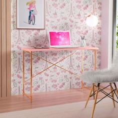 Escrivaninha Industrial Juvenil Princesa Aço Carbono Klm Cobre-rosa - 