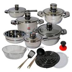 Jogo de panelas antiaderente 23 peças alemã aço cirúrgico