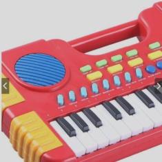 Brinquedo teclado piano musical VERMELHO - TOYS