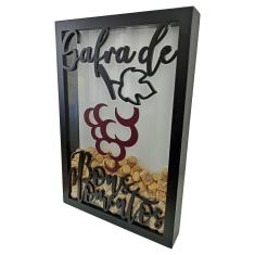 Quadro Porta Rolhas De Vinho - Safra De Bons Momentos 250