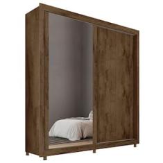 Imagem de Guarda-Roupa Solteiro Mademarques Hamburgo com 2 Portas, 4 Gavetas e Espelho - 180 cm de Largura