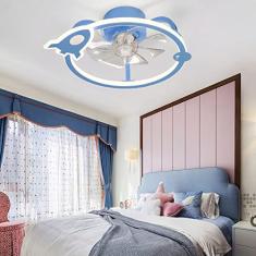 Ventilador de teto rosa para quarto com escurecimento contínuo, ventiladores de teto inteligentes com luzes e controle remoto/APP, lâmpadas de teto com ventilador silencioso, iluminação co