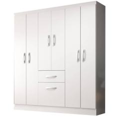 Guarda Roupa New Marbella Casal 7 Portas 1 Gaveta Evidencia Cor Branco