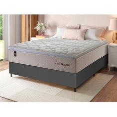 Conjunto Cama Box c/ Molas Ensacadas Roma Bege Casal 138x188x71 - King