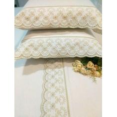 Jogo Lençol Solteiro 3 Peças 100% Algodão 200 Fios Richilieu - INGRID 