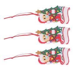 3 Unidades de Pingente de Boneco de Neve de árvore de Natal Fofo PVC Requintado Com Fita Decoração de Natal X2094 Material de PVC de o Pingente de árvore de Natal de Boneco de