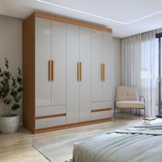 Guarda-roupa 6 Portas 4 Gavetas Zeus - Móveis Lopas