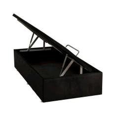 Base Baú Camurça Preto Solteiro (88X188X39) - Ortobom