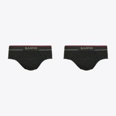 Kit 2 Cuecas Lupo Slip Fio Texturizado Sem Costura 00624-003, Preto me