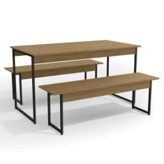 Mesa de jantar industrial Kappesberg com 2 bancos LI013 FreijPreto
