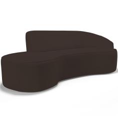 Sofá 5 Lugares Curvo Sala de Estar Living Firenze Direito D02 Corano Marrom 300 cm C-34 - Lyam