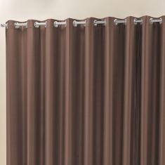 Cortina Madri 4,00M X 2,50M Tabaco Liso Tecido Semi Blackout Para Sala Quarto