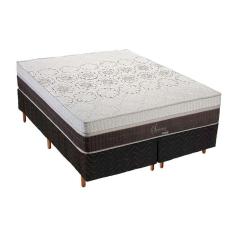 Cama Box Queen: Colchão Molas Polar MasterPocket Ensacadas Sporting + Base CRC Rústico Black(158x198)